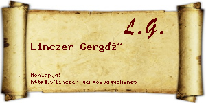Linczer Gergő névjegykártya